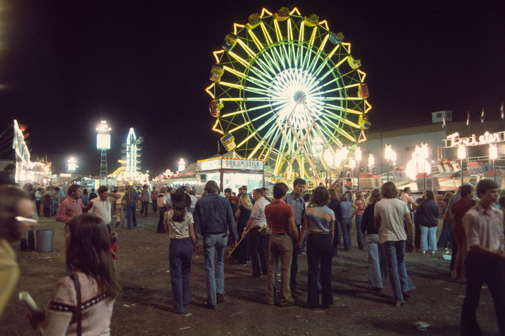 Fair midway at night, 1976